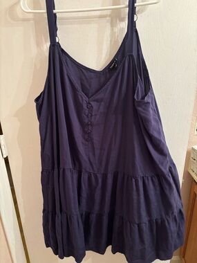 Torrid Navy Tiered Button-Front Sundress